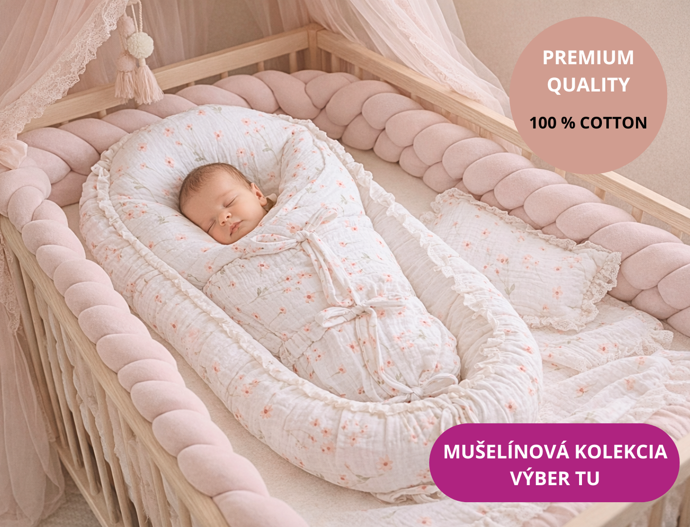 Mušelínová výbavička pre bábätko