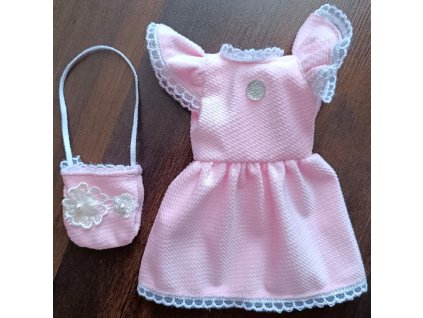 Šaty pre bábiku s kabelkou ružové Little Fantasy