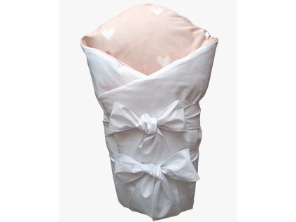 Páperová zavinovačka bavlnená Srdiečka s 2 mašľami Little Fantasy