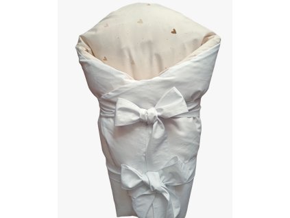 Páperová zavinovačka béžové srdiečka s 2 mašľami Little Fantasy