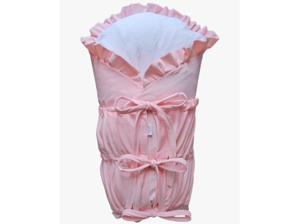 Páperová zavinovačka Retro ružovobiela s volánom Little Fantasy