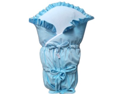 Páperová zavinovačka Retro nezábudkovobiela s volánom Little Fantasy