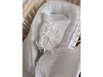 Výbavička pre bábätko sada mušelín biely LITTLE FANTASY