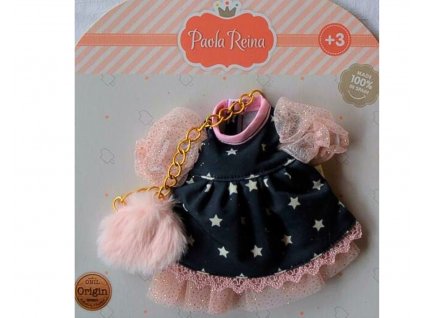 Oblečenie pre bábiku 32 cm šaty s kožušinovou kabelkou Paola Reina littlefantasysk