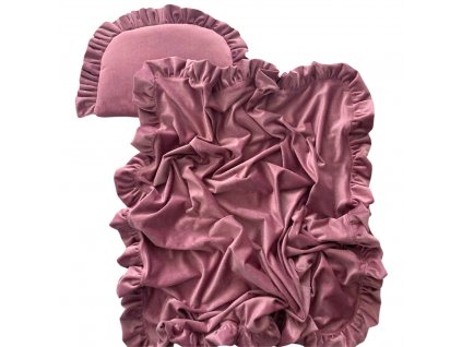 Detská deka s vankúšikom staroružový velvet Little Fantasy