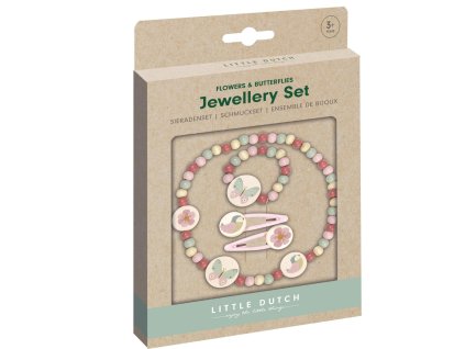 SADA DREVENÝCH ŠPERKOV KVETY A MOTÝLE Little Dutch