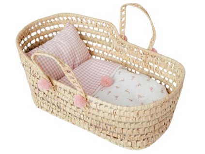 Pletený košík pre bábiku s perinkami 54 cm Antonio Juan