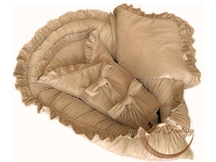 Výbavička do postieľky zimná cappuccino 3 v 1 Little Fantasy