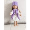 Kožušinová vesta s čiapkou fialová pre bábiku 32 cm Little Fantasy 2