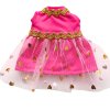 Oblečenie pre psíkov- ružové šaty s tylovou sukňou Little Fantasy so zlatými detailami