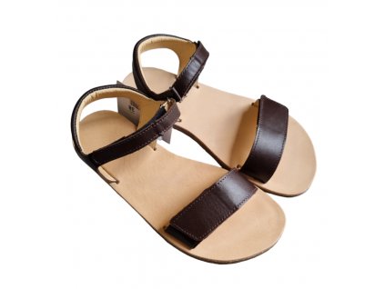 Kožené letné barefoot sandálky EF Barefoot BROWN