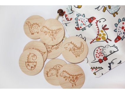 Dřevěné pexeso s dinosaury