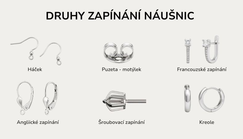 Druhy zapínání náušnic - které si vybrat?
