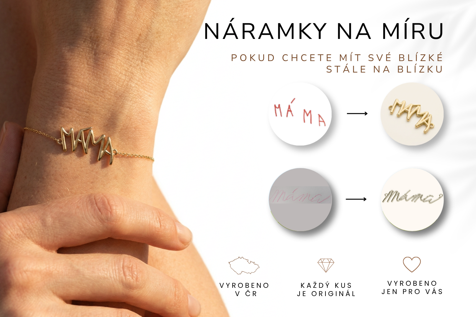 Náramky šperky na míru personifikované vzpomínky