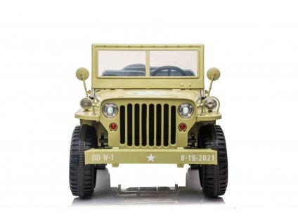 Elektrické autíčko USA ARMY 4X4, žlté, Trojmiestne