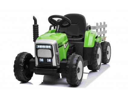 Elektrický Traktor WORKERS s vlečkou, zelený (1)
