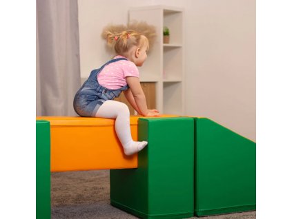 IGLU Detský Soft Play Activity Set Mostík na balancovanie, zelená oranžová (1)