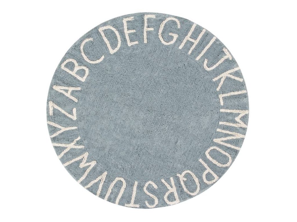 Koberec ABC, vintage blue-natural (O150cm) | Lorena Canals