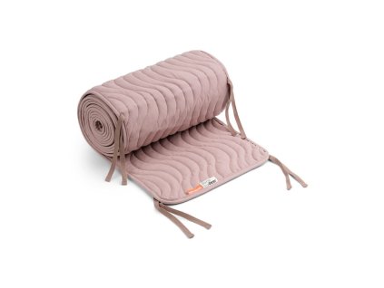 Prešívaný mantinel do postieľky Waves, ružová| Done by Deer