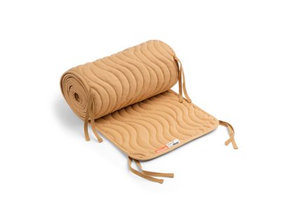 Prešívaný mantinel do postieľky Waves, horčicová| Done by Deer