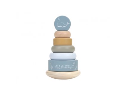 Nasadzovacie krúžky drevené - Blue Ocean | LITLLE DUTCH
