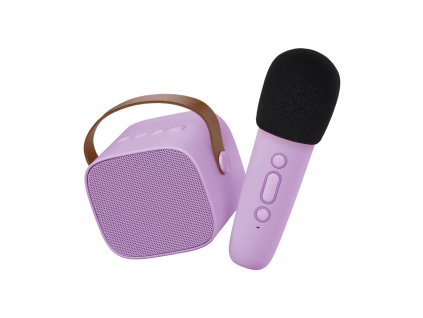 Bluetooth Karaoke set mikrofón a reproduktor Fialový