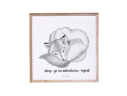 Obrázok Líška, drevený rám | Bloomingville