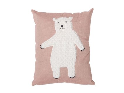 Bavlnený vankúš Medveď, ružový | Bloomingville