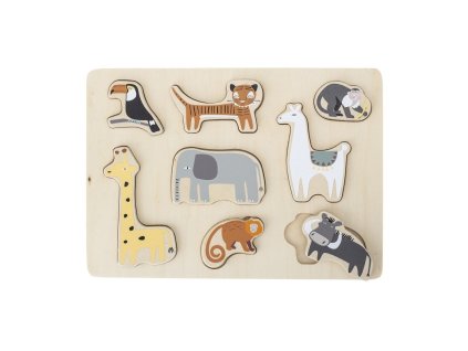Drevené puzzle Zvieratká | Bloomingville