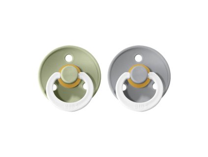 Okrúhle cumlíky Colour 2ks, Sage/Cloud Nočný | BIBS