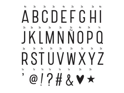 Sada písmen do Lightboxu: Basic - čierne | A Little Lovely Company