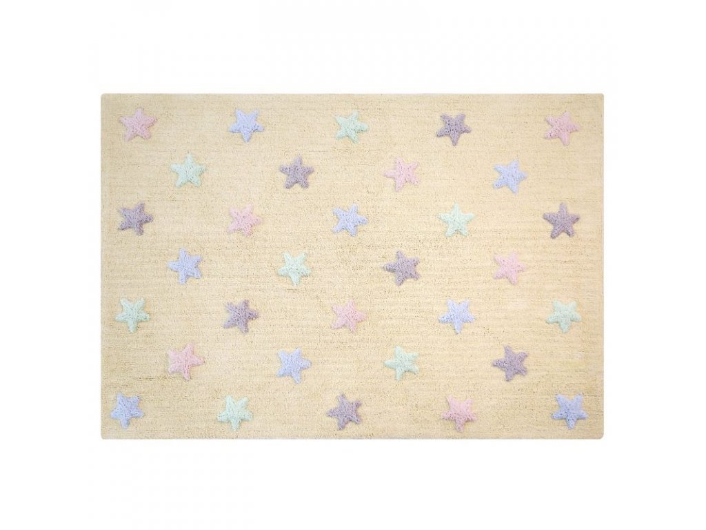 Koberec Tricolor Stars, vanilla (120x160cm) | Lorena Canals