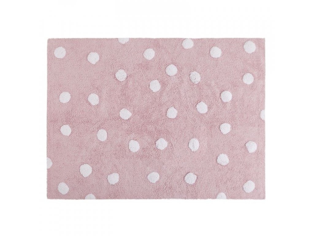 Koberec Dots, pink-white (120x160cm) | Lorena Canals