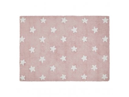 Koberec Stars, pink-white (120x160cm) | Lorena Canals