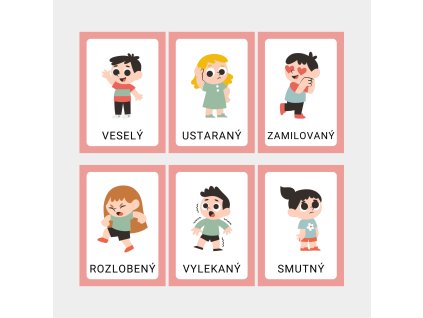 Výukové kartičky s tématem emoce