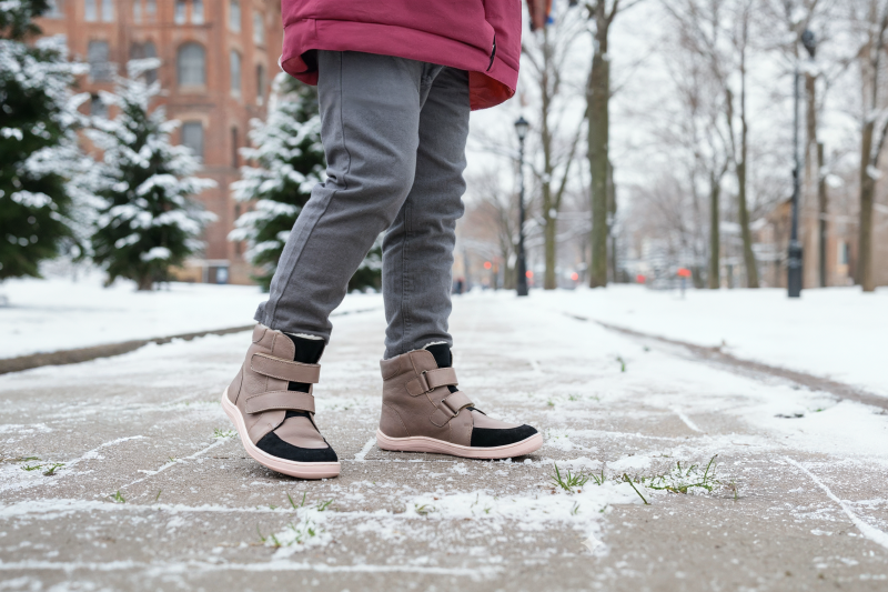 Baby Bare Febo, dětská zimní barefoot obuv do města, kotníkové barefoot boty