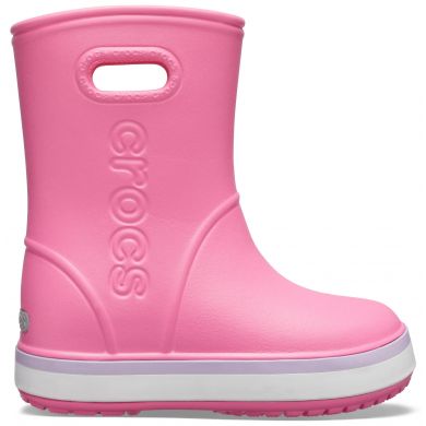 Levně holínky Crocs Crocsband Rain Boot - Pink lemonade/Lavender