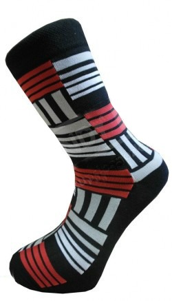 PONDY K ponožky panely červeno-černé Velikost ponožek: 39-41 EU