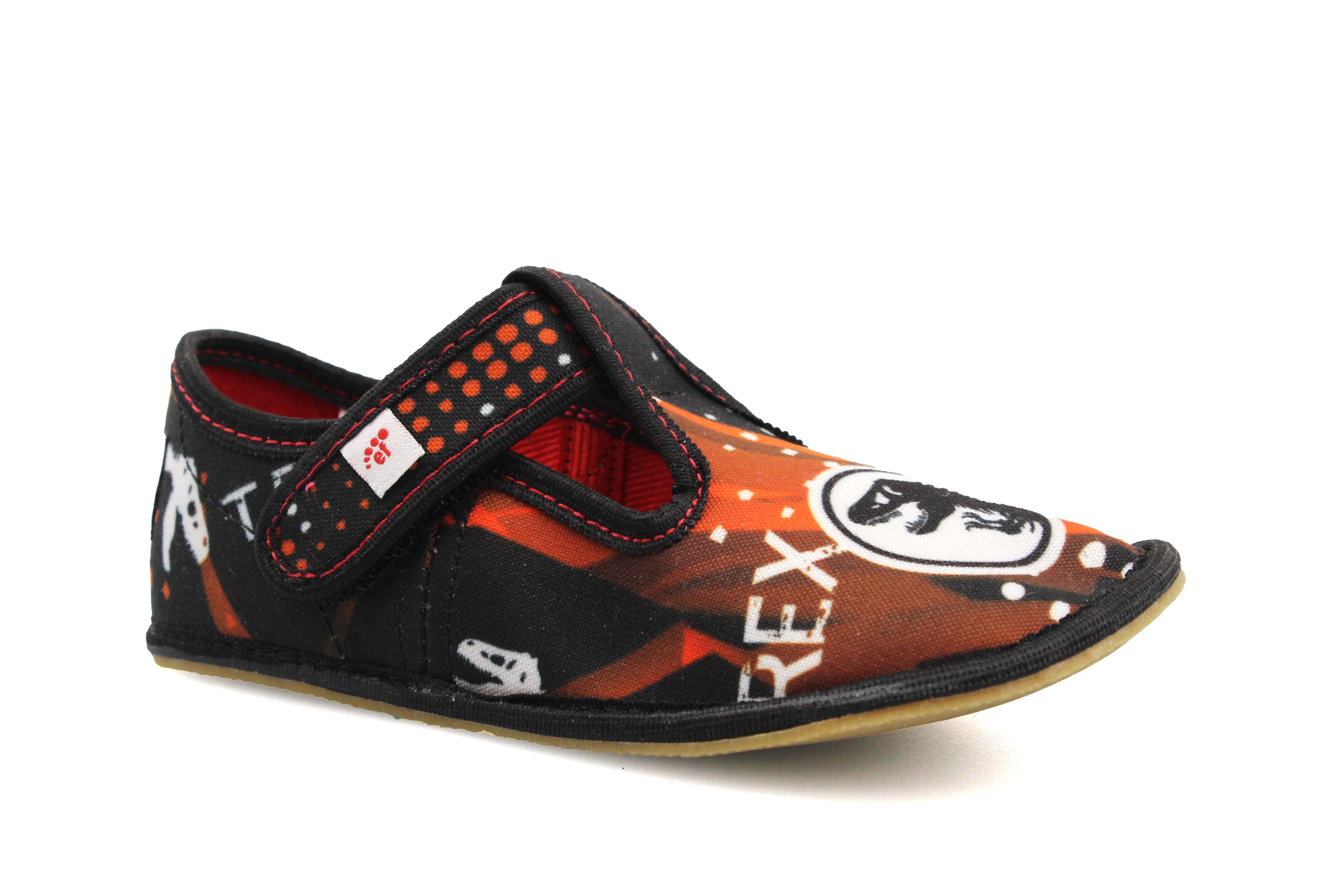 Levně EF Barefoot Ef T-Rex Black klasik barefoot bačkory