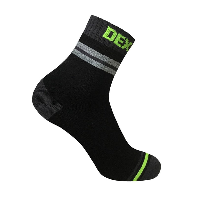 Levně voděodolné ponožky DexShell Provisibility Cycling Sock Grey Stripe Velikost ponožek: 47+ EU