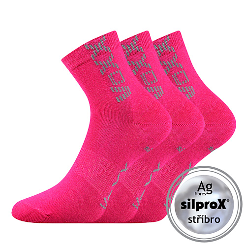 Levně Ponožky Voxx Adventurik magenta, 3 páry Velikost ponožek: 20-24 EU