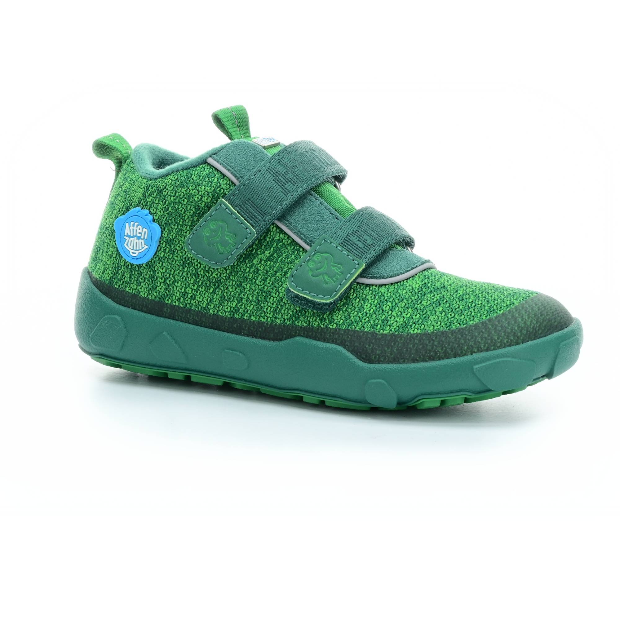 Levně Affenzahn Lowboot knit happy Frog zelené barefoot boty