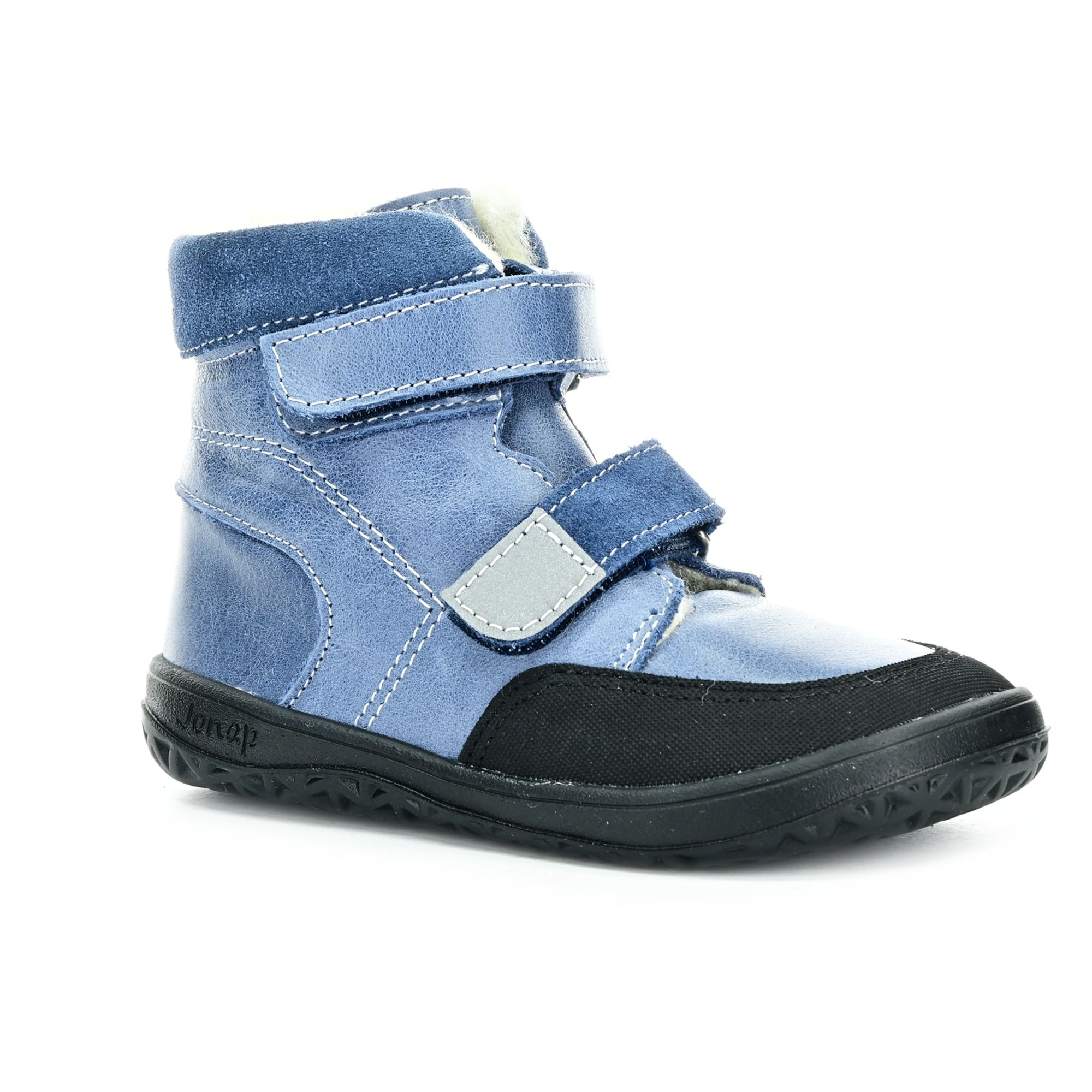 Levně Jonap Falco modrá vlna zimní barefoot boty