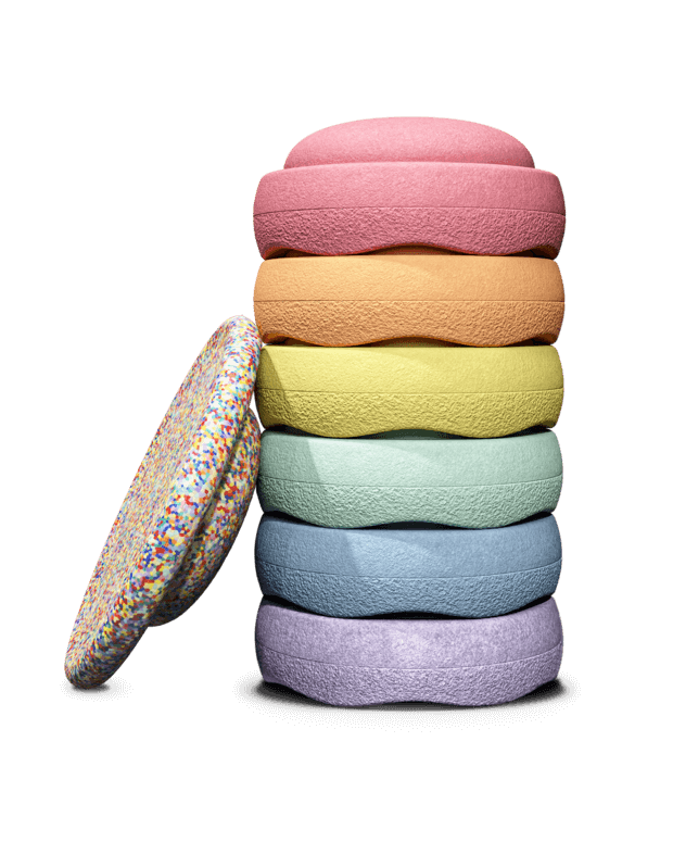 Balanční kameny Stapelstein Rainbow Pastel, 6 ks