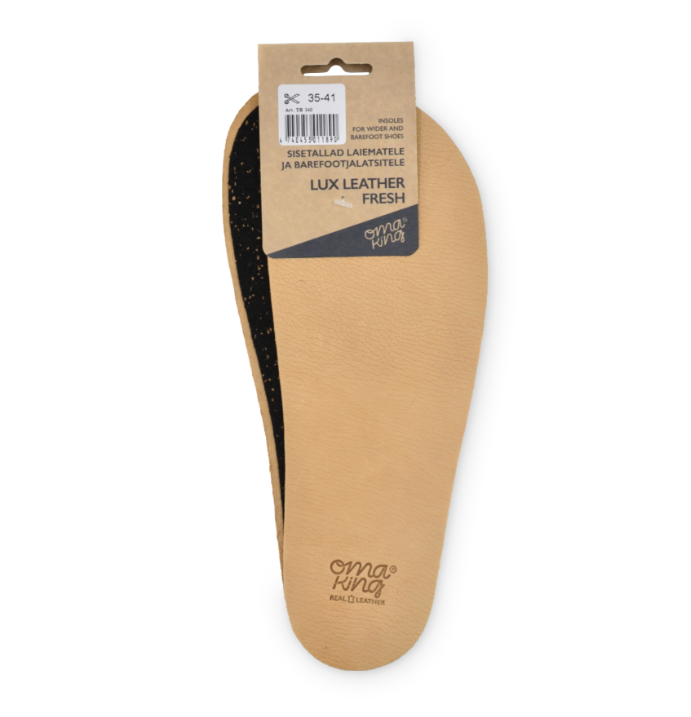 vložky do bot OmaKing barefoot Lux leather fresh Velikost ponožek: 25-34 EU