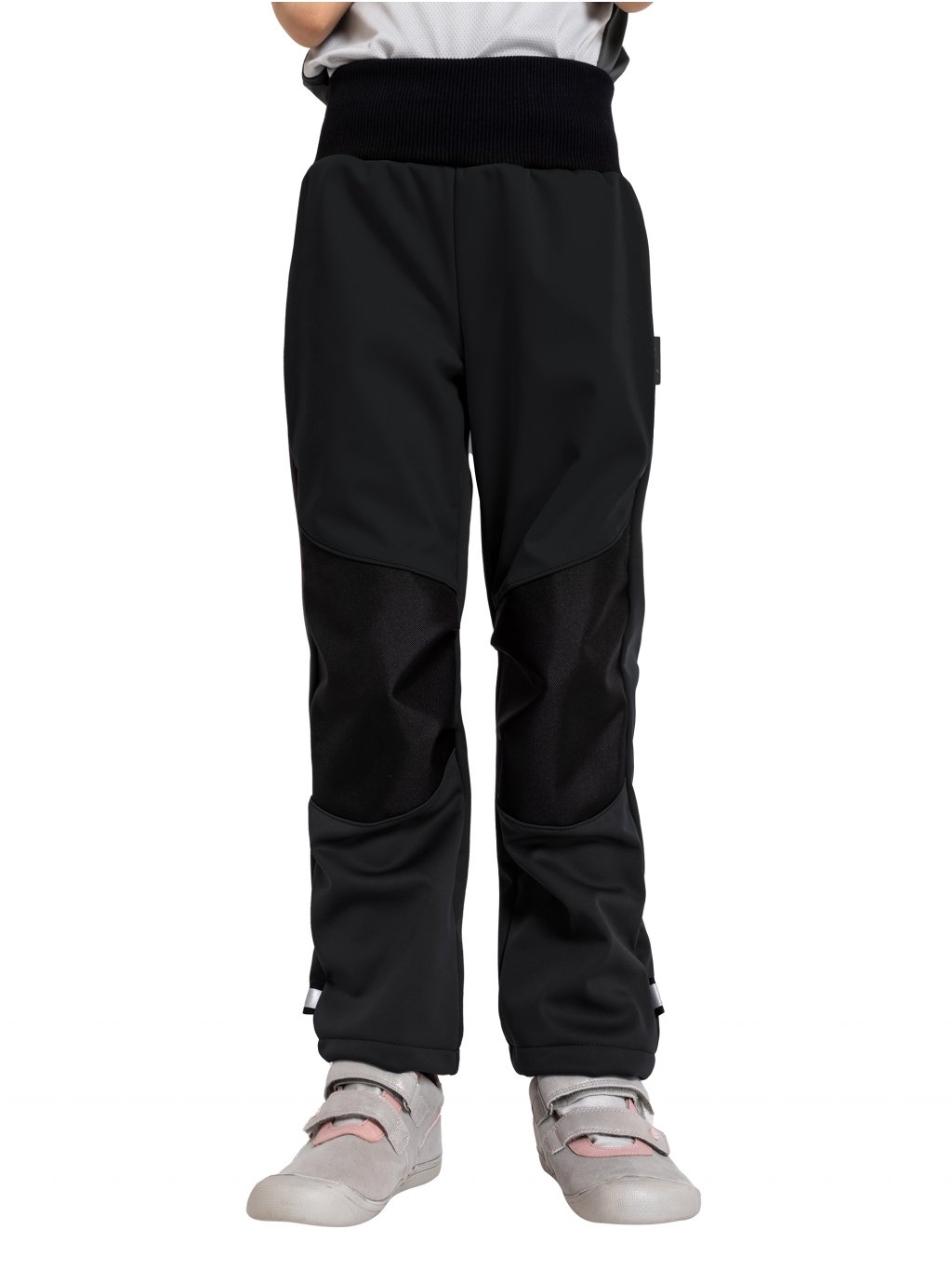 Levně dětské softshellové kalhoty s fleecem Unuo Flexi černá