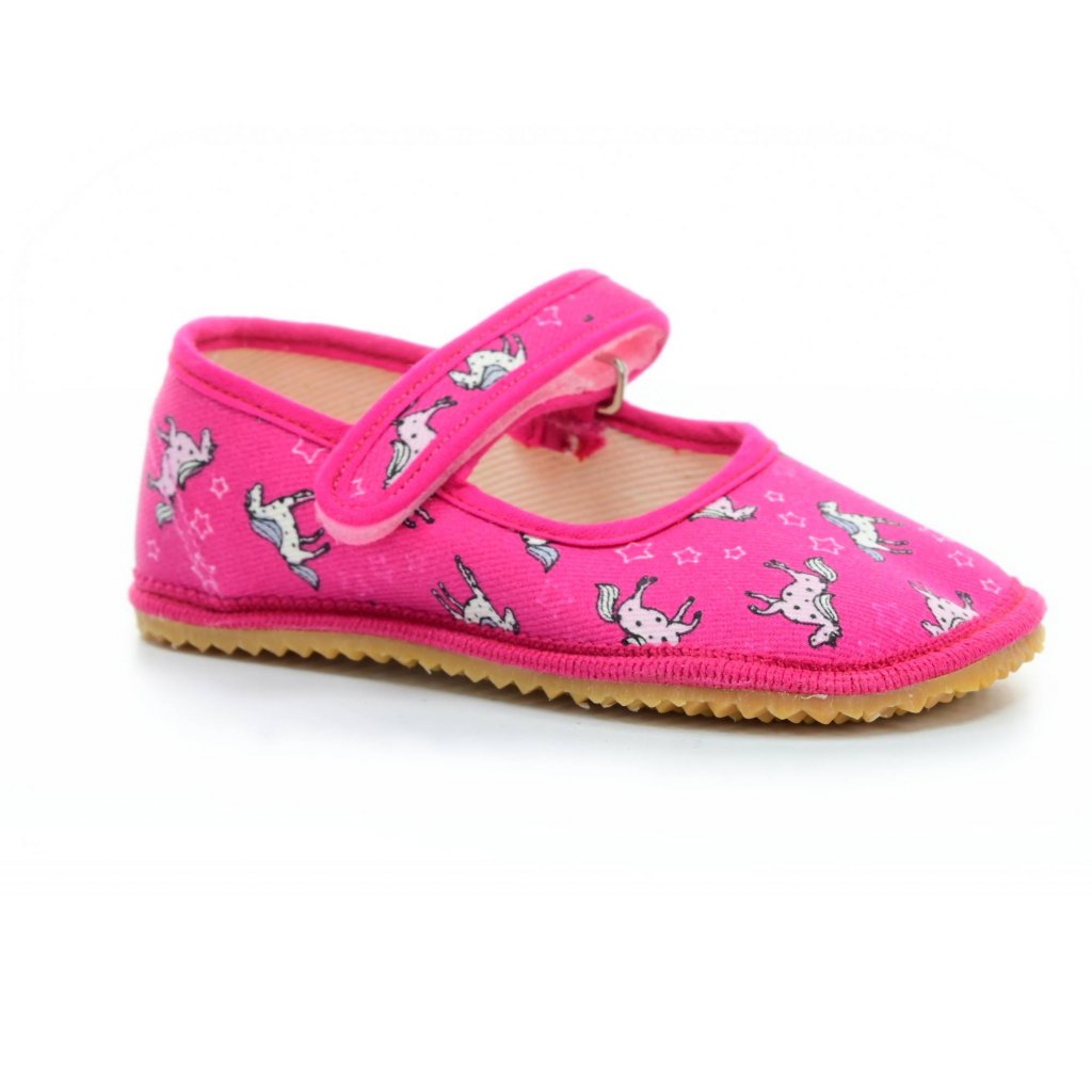 Levně Beda Unicorn růžová (BF-060010/BA/OP) barefoot bačkory/ balerínky
