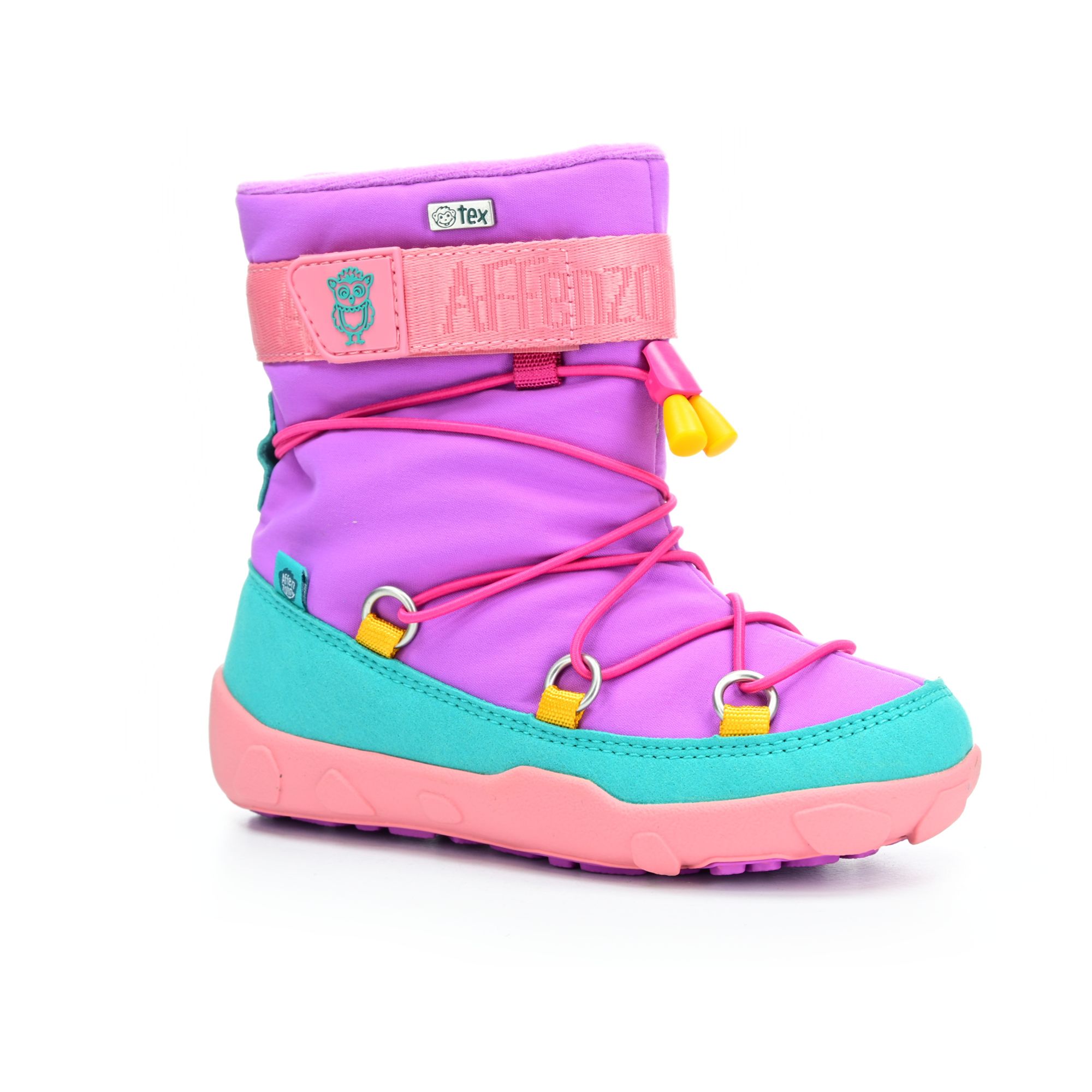 Levně Affenzahn Snow Boot Vegan Purple Owl zimní barefoot boty