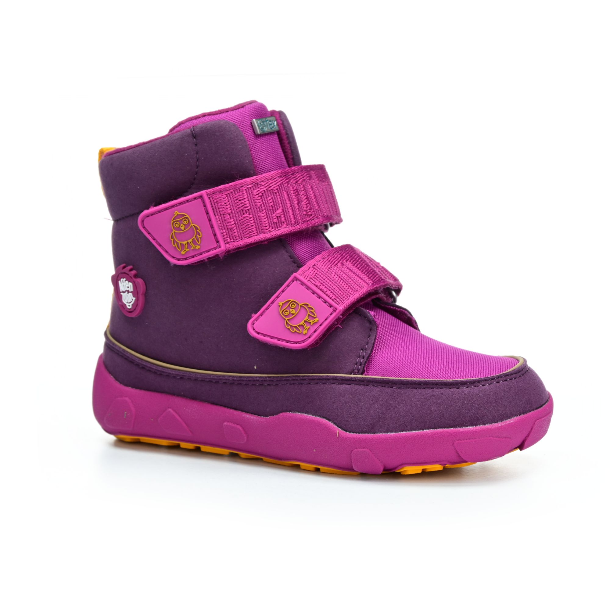 Levně Affenzahn Mid boot Vegan Comfy Berry Bird zimní barefoot boty