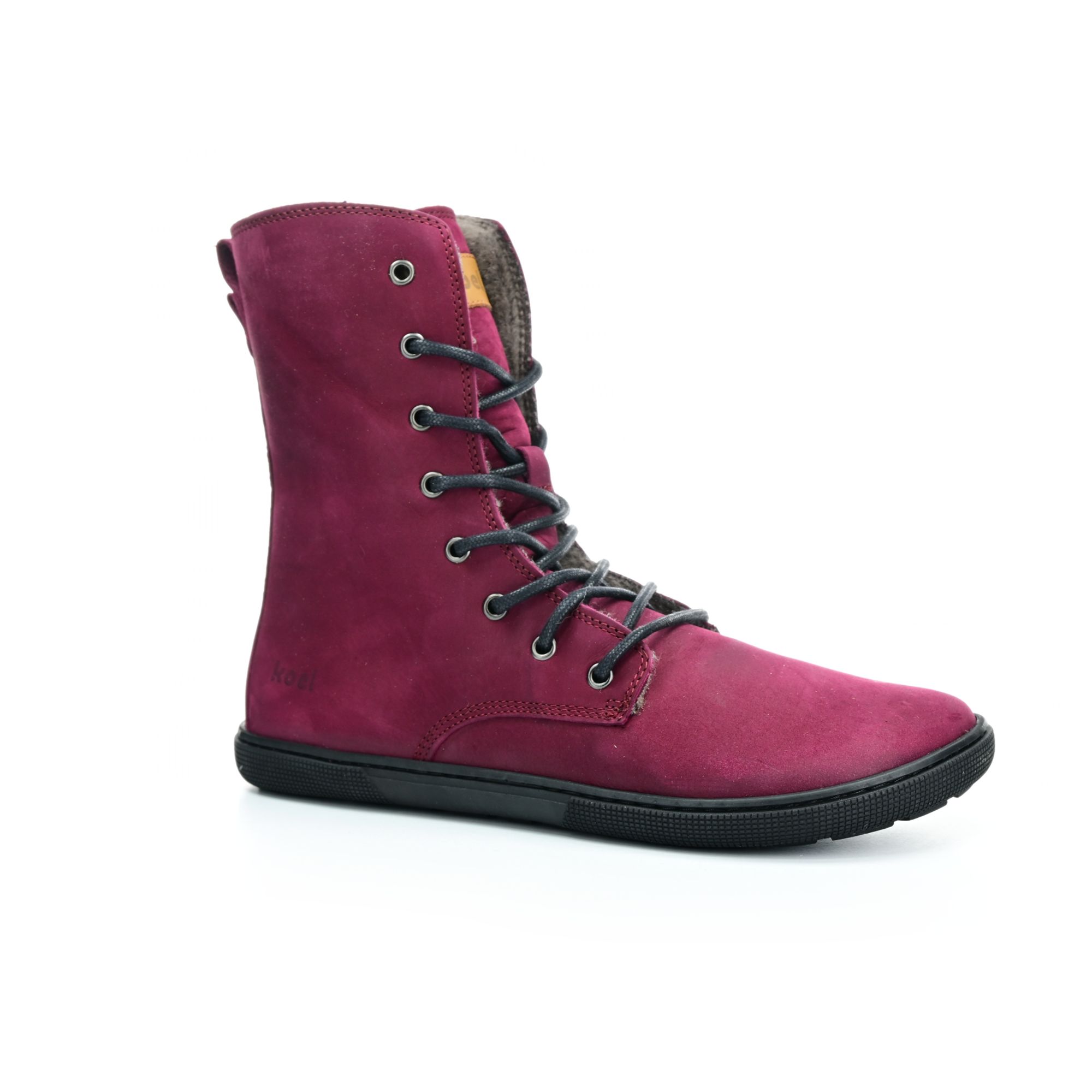 Levně Koel Lady Faro Bordo Lambswool zimní barefoot boty